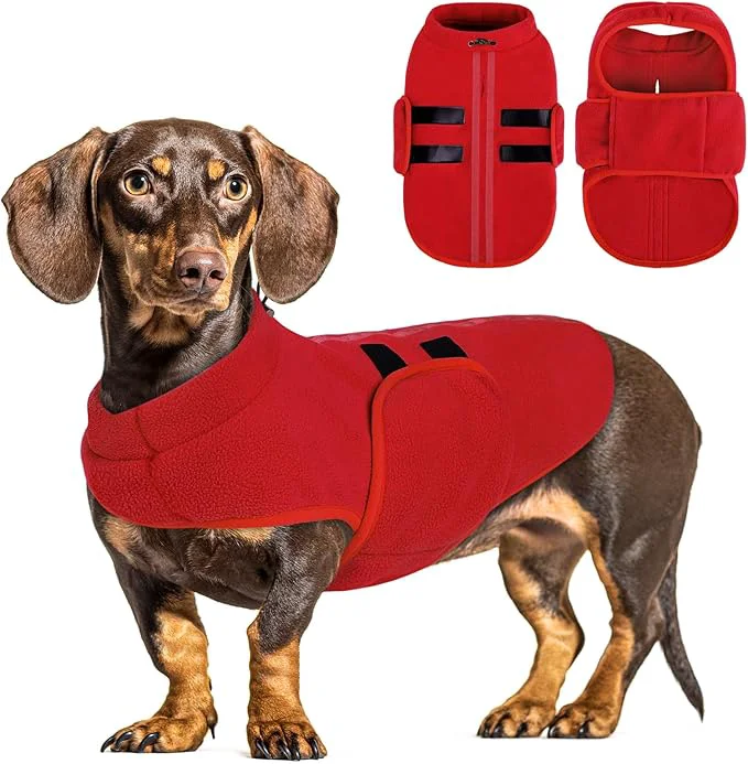 Specialty Queenmore XXL Dog Sweaters Soft Fleece Vest Pullover Dog Jacket with Leash Hole Warm Winter Dog Clothes Cold Weather Doggy Dachshund Sweater for Large Dogs Cats Boy or Girl Red XXL About ThisOverview Secure