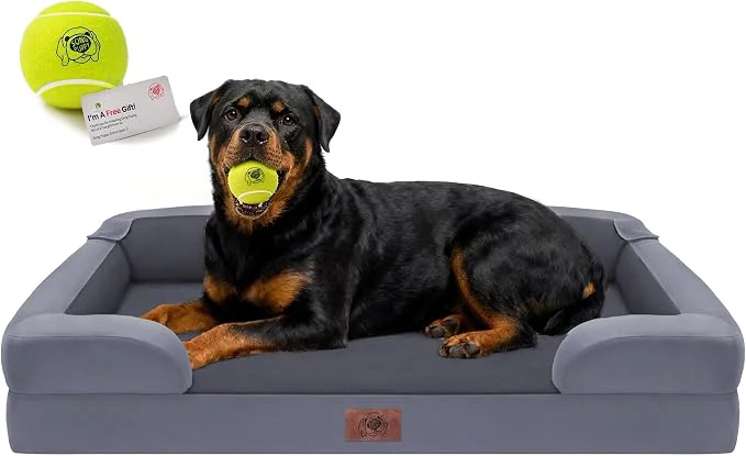 Safe Orthopedic Dog Bed for Extra Large Dogs XXL Waterproof Egg Crate Memory Foam Contemporary