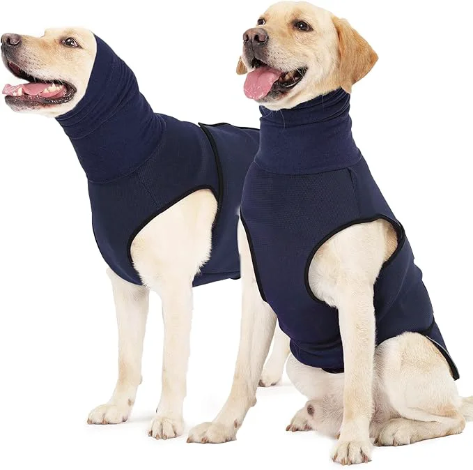 Certified ROZKITCH Dog Calming Vest with Hoodie Anxiety Relief Jacket for Dogs Breathable Pet Coat for Storms Fireworks and Separation NavyBlue 2XLAbout ThisOverview Exclusive