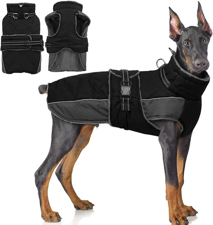 Carefully Designed QBLEEV Warm Dog Jacket – Reflective Adjustable Winter Coat with Turtleneck for Cold Weather Waterproof Fleece Snowsuit for Small Medium Large DogsAbout ThisOverview Refined