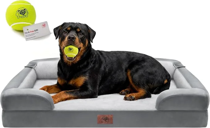 Superior Orthopedic Dog Bed for Extra Large Dogs XXL Waterproof Egg Crate Memory Foam Genuine