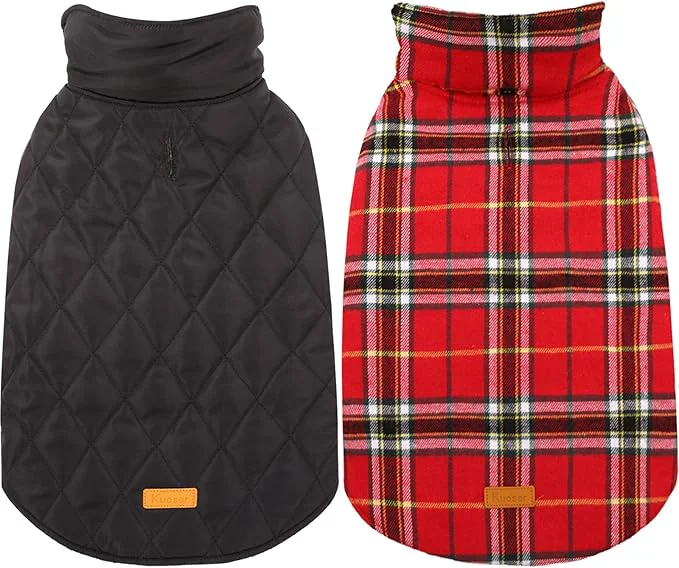 Enhanced Kuoser Warm Dog Coat Waterproof Dog Jacket for Extra Large Dogs Adjustable Durable XXL Doggie Winter Coat Reversible Puppy Cold Weather Apparel from Small to Large Breed Bright Red XXLAbout ThisOverview Exclusive