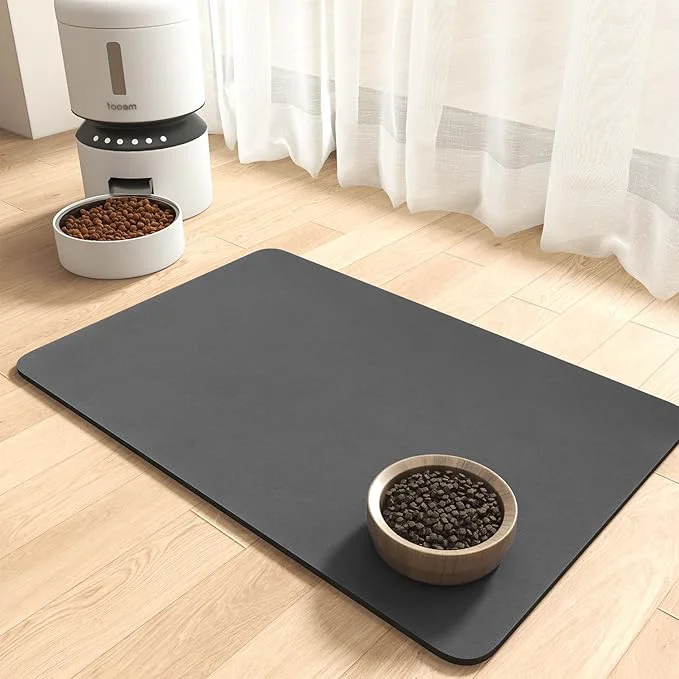 Fine Crafted MontVoo-Absorbent Pet Feeding Mat-No Stains Pet Mat Long-Lasting