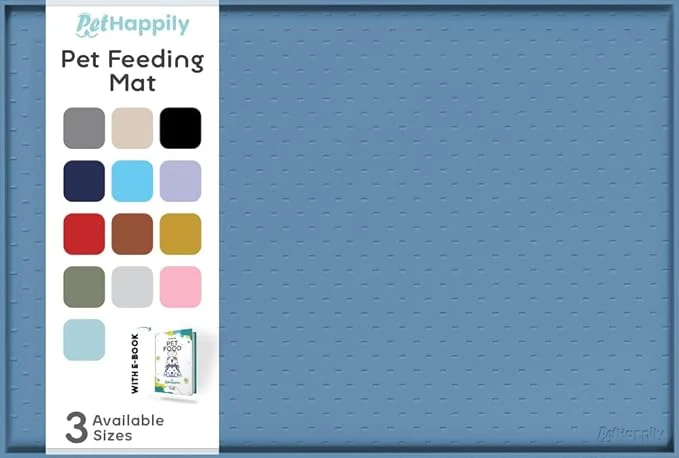 Prestigious Dog Food Mat – 28×18 Raised Edges Dogs Mat Solid