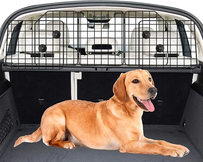 Durable Dog Car Barrier for SU Van Vehicles Adjustable Large Pet Barriers Universal Fit Heavy-Duty Wire Mesh Dog Guard Foldable Safety Car Divider Gate for Truck Cargo AreaAbout This Next-Generation