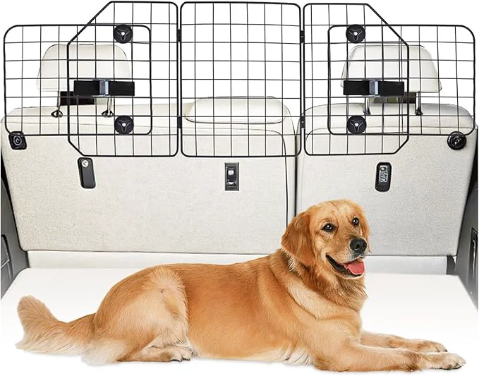 Advanced KOOLTAIL Dog Barrier for SUV Truck Adjustable Foldable Dog Car Barrier 36.6 -60.6 Heavy-Duty Wire Mesh Car Divider Universal Fit for Cars Jeep Hatchback Triple FoldingAbout ThisOverview First-Class