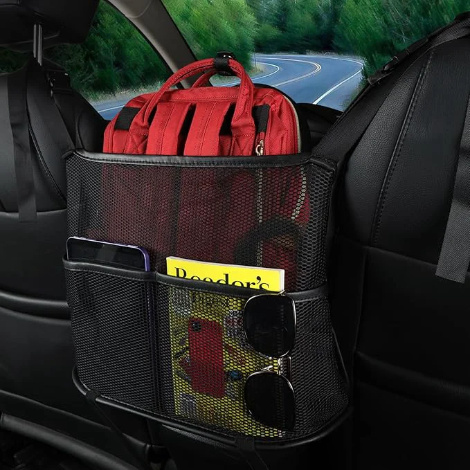 Stylish Cavalcade Car Net Pocket Back Seat Mesh Organizer Automotive Console Handbag Holder Netting Pouch Storage Bag for Car Barrier of Backseat Pet Kids BlackAbout ThisOverview Enhanced