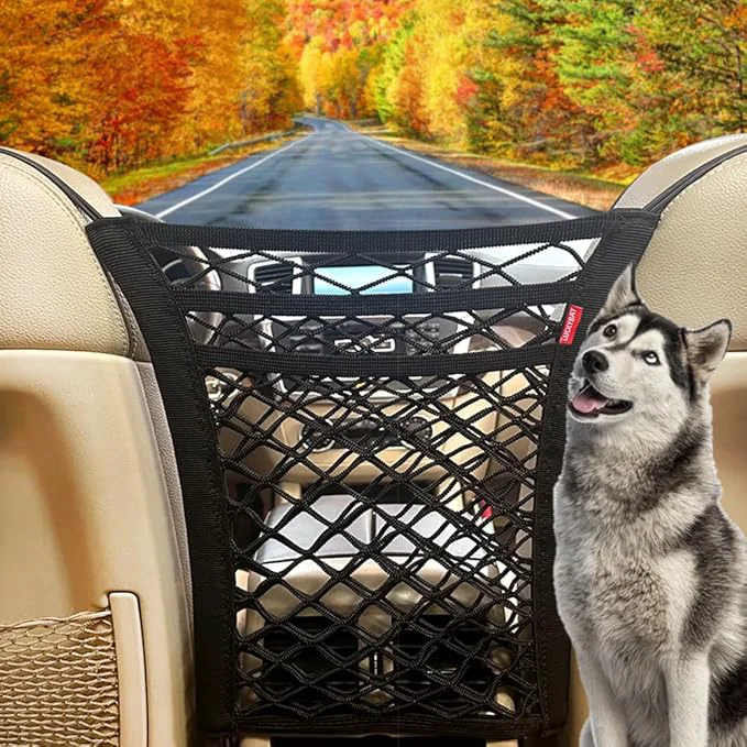 Clean Luckybay Dog Car Barrier 3-Layer Mesh Net Installed Between Front Seats to Keep Pets in The Back Seat Universal Fit for Cars SU Easy to Install Extra Storage Net PocketAbout ThisOverview Innovative