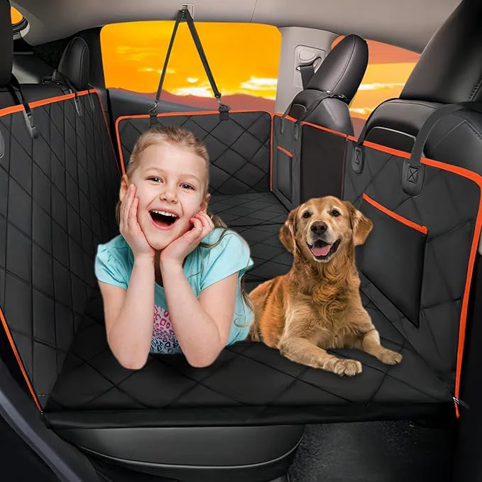 Lightweight Back Seat Extender for Dogs – Holds 420lb Hard Bottom Dog Bed Back Seat Cover Pet Car Seat Cover Backseat Extender Upgraded Material Waterproof Dog Hammock for Car，SUV Truck Black OrangeAbout ThisOverview Prestigious
