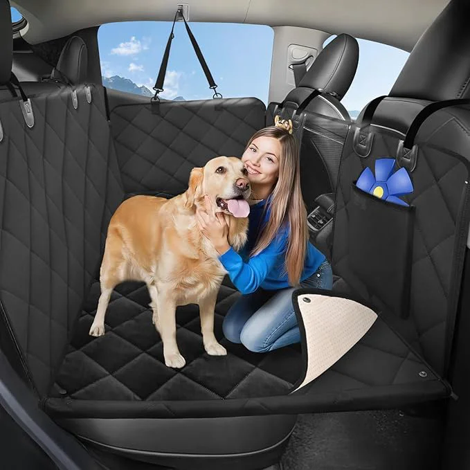 Casual Back Seat Extender for Dogs-with Removable Soft Blankets Hard Bottom Dog Car Seat Cover for Back Seat Sturdy Backseat Extender for Dogs Waterproof Dog Hammock for Car SUVAbout ThisOverview Relaxed