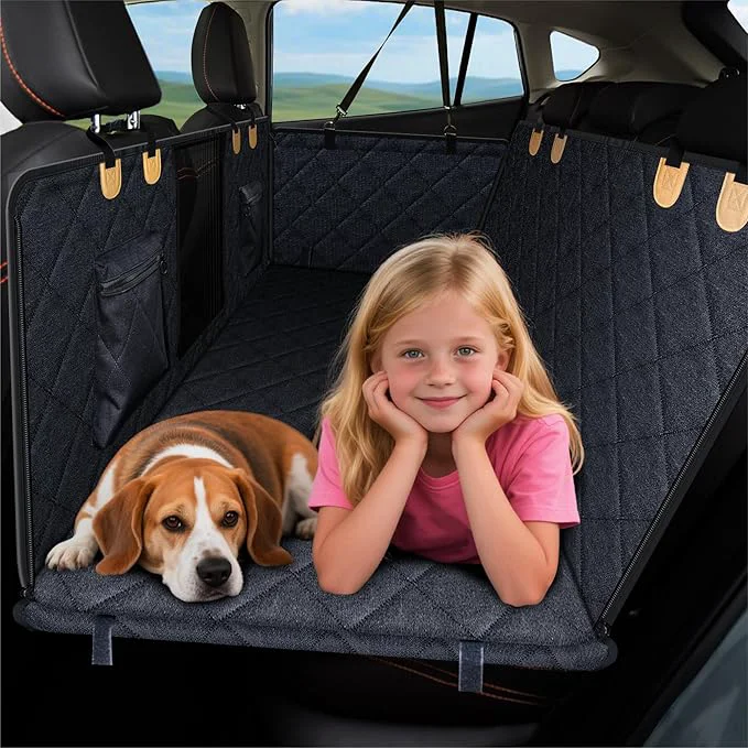 Specialty Dog Car Seat Cover for Back Seat Waterproof Dog Seat Cover for Back Seat Hard Bottom Back Seat Pet Cover for Dogs Large-Space Hammock for Car Truck SUV Pet Seat Cover Holds 450lbs Black About ThisOverview Casual