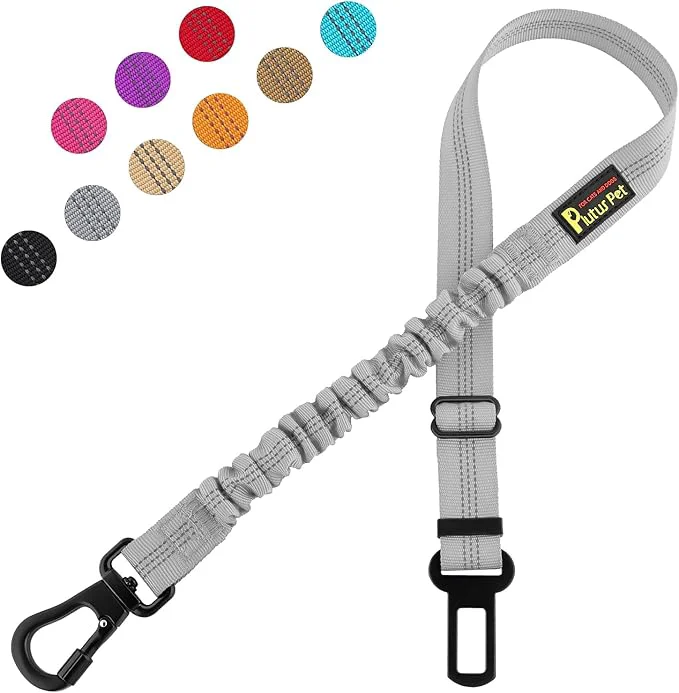 Contemporary Plutus Pet Dog Seat Belt for Car Adjustable Dog Car Harness with Carabiner Clip Reflective Safety Dog Seatbelt Leash with Elastic Bungee GrayAbout ThisOverview Clean