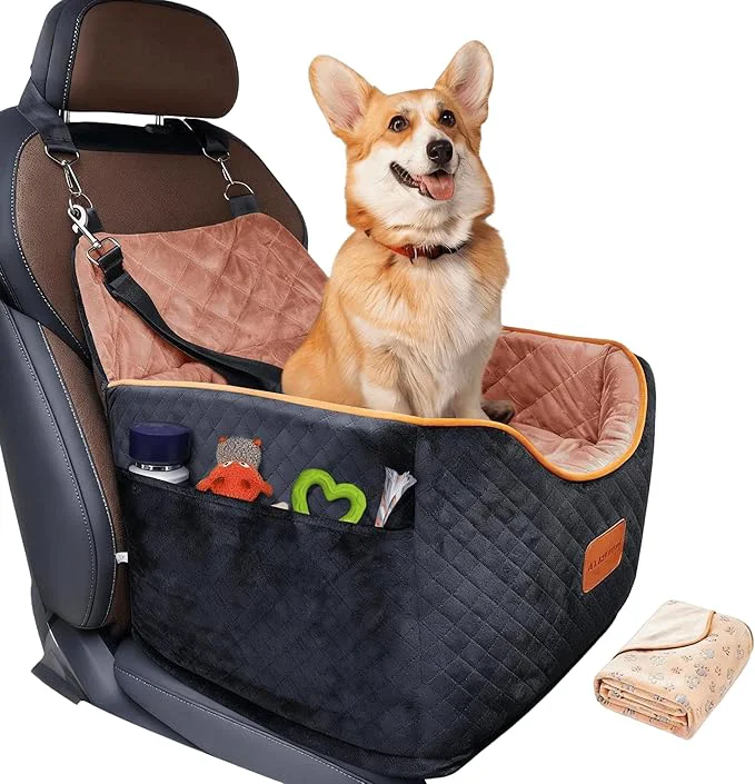 Sustainable Memory Foam Booster Dog Car Seat with Washable Removable Cover d Pet Car Seat Anti-Slip Sturdy Booster Seats for Small Dogs 35lbs Seat Belt Storage Pocket Dog BlanketsAbout ThisOverview Lightweight