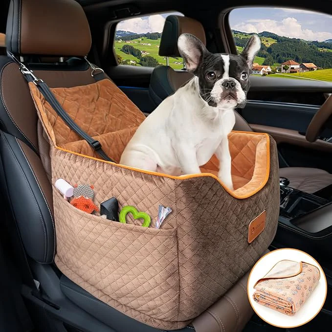 Exceptional Memory Foam Booster Dog Car Seat with Washable Removable Cover d Pet Car Seat Anti-Slip Sturdy Booster Seats for Small Dogs 35lbs Seat Belt Storage Pocket Dog BlanketsAbout ThisOverview Trendy