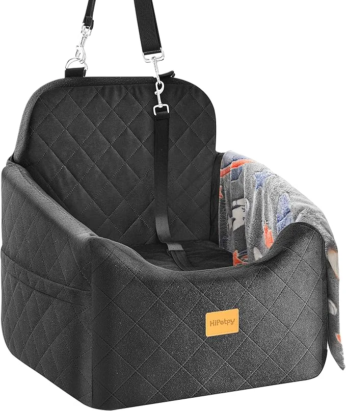 Reusable Dog Car Seat for Small Dog with Washable Mat Memory Foam Booster Seat for Dogs Under 30lb d Pet Seat with Pockets Anti-Slip Bed for Car for Front Back Seats with Safety LeashAbout ThisOverview First-Class