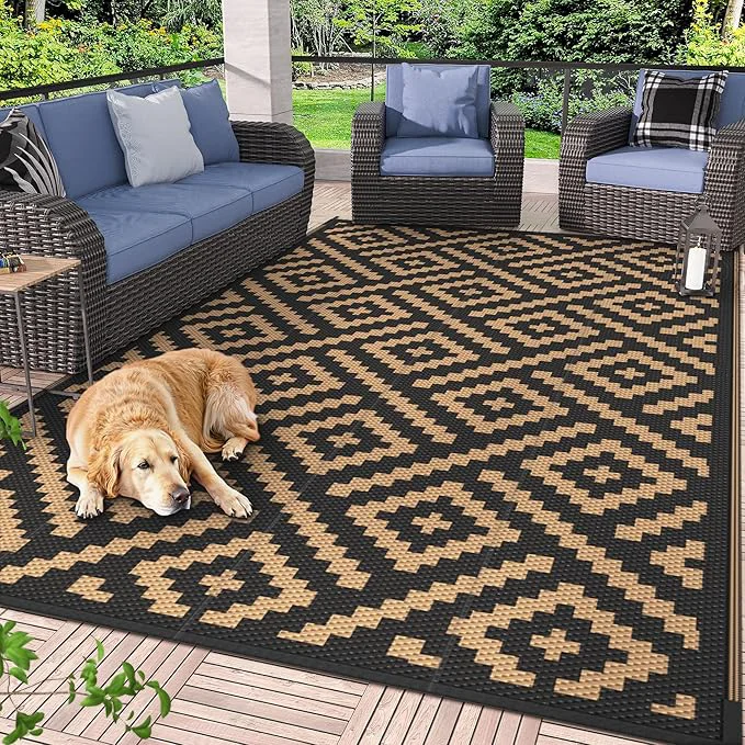 Minimalist GENIMO Outdoor Rug for Patio Reversible Plastic Camping Rugs Dependable