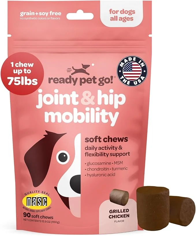 Elegant Hip and Joint Chews for Dogs Dog Glucosamine Chews for Comfort Mobility with Chondroitin MSM Turmeric Dog Joint Supplement for All Ages Sizes NASC Made in The USA 90 ChewsAbout ThisOverview Minimalist
