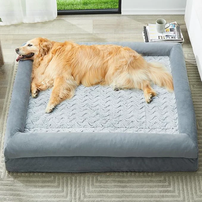 Clean WNPETHOME XXL Extra Large Dog Bed Washable Dog Couch with Removable Waterproof Cover Orthopedic Large Pet Sofa Bed with Bolster Sides for SleepingAbout ThisOverview High-Quality