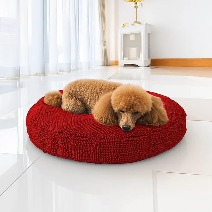 Sophisticated Muddy Mat® Cloud K-9 Bed for Dogs Cats Soft Relaxing Donut Dog Bed Chenille Material Removable Cover Washable Dryer Safe–Red Small 25’x25′ About ThisOverview Comfortable