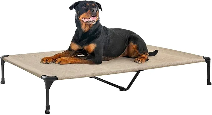 Veehoo Outdoor d Dog Bed Large Sized Dogs Extra Large Cooling Raised Dog Cots Beds Training Platform Off Ground Hammock with Breathable Mesh No-Slip Feet 53 x37 Beige CoffeeAbout ThisOverview Official