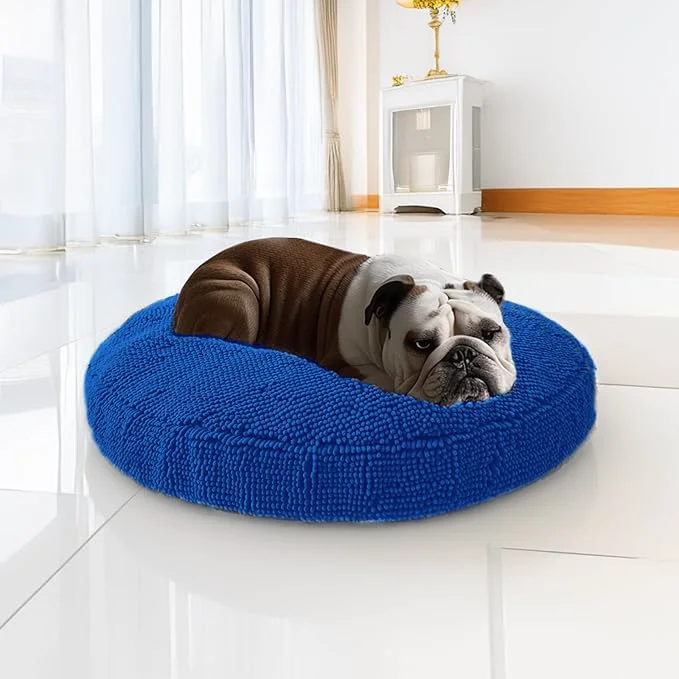 Carefully Designed Muddy Mat® Cloud K-9 Bed for Dogs Cats Soft Relaxing Donut Dog Bed Chenille Material Removable Cover Washable Dryer Safe–Navy Blue Small 25’x25′ About ThisOverview Environmentally Friendly