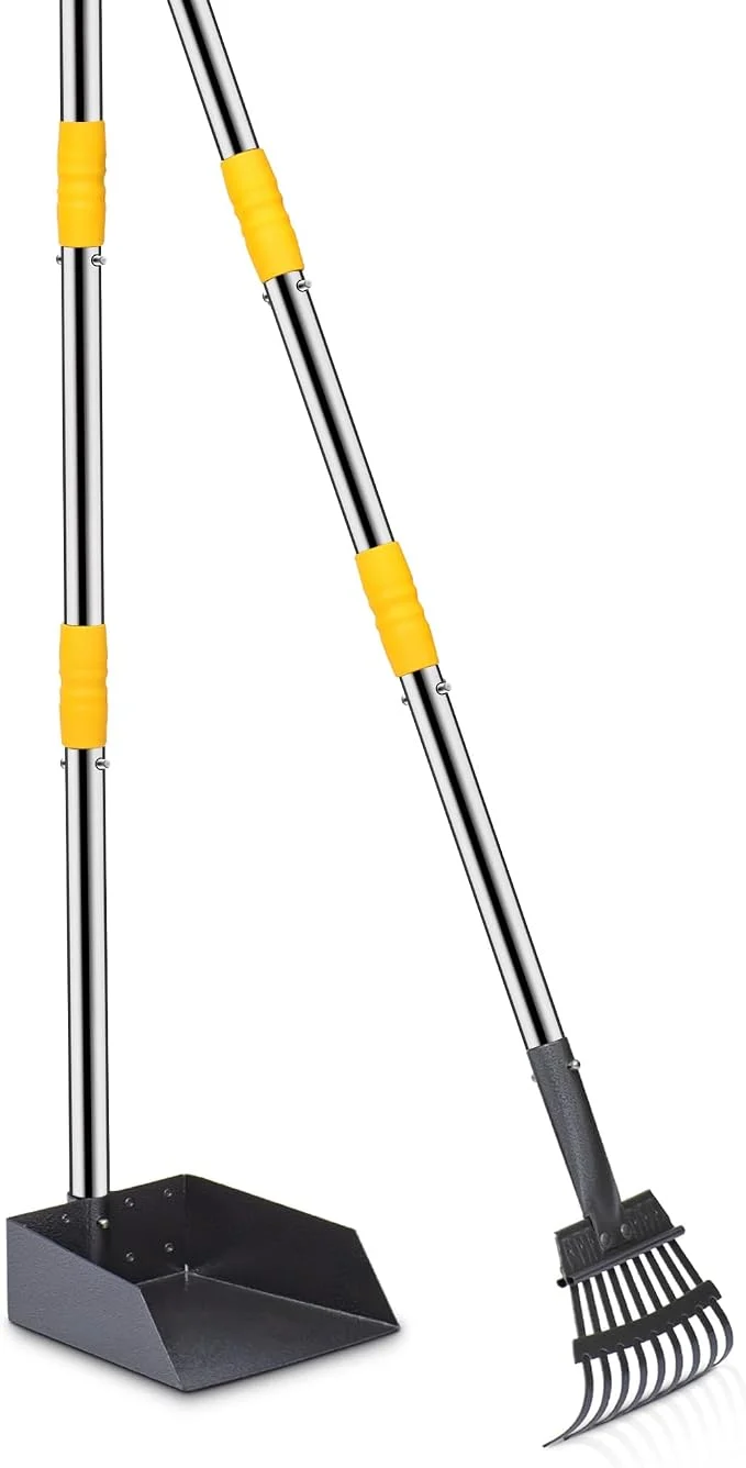 Prestigious Niubya Pooper Scooper for Dogs Metal Poop Scooper Tray and Rake Set Outstanding