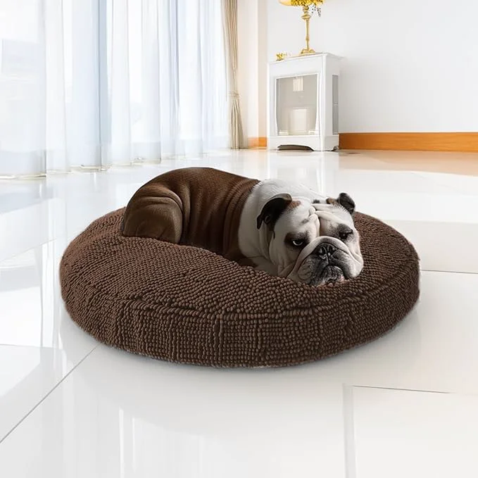Premium Material Muddy Mat® Cloud K-9 Bed for Dogs Cats Soft Relaxing Donut Dog Bed Chenille Material Removable Cover Washable Dryer Safe–Brown Small 25’x25′ About ThisOverview World-Class
