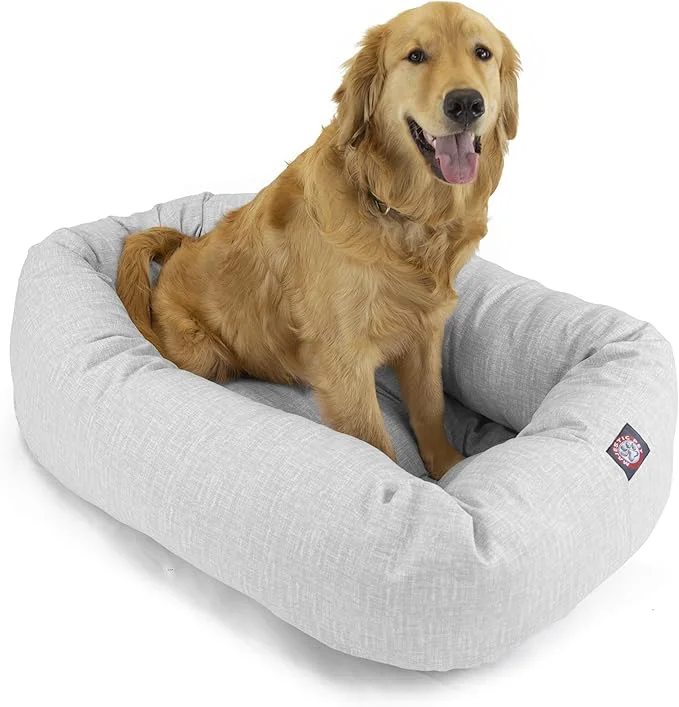Detailed Majestic Pet 32 Inch Bagel Calming Dog Bed Washable – Cozy Soft Round Dog Bed with Spine Support for Dogs to Rest Their Head – Fluffy Donut Puppy Mat 32x23x7 Inch Medium – GrayAbout ThisOverview Consistent