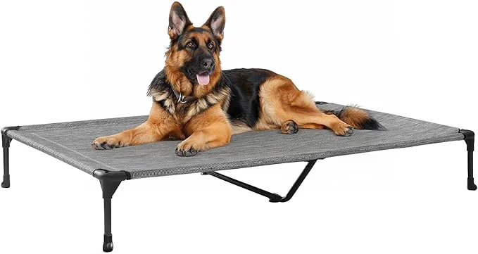 Exclusive Veehoo Outdoor d Dog Bed Large Sized Dogs XL Cooling Raised Dog Cots Beds Training Platform Off Ground Hammock with Breathable Mesh No-Slip Feet 49 x33 Black SilverAbout ThisOverview Consistent