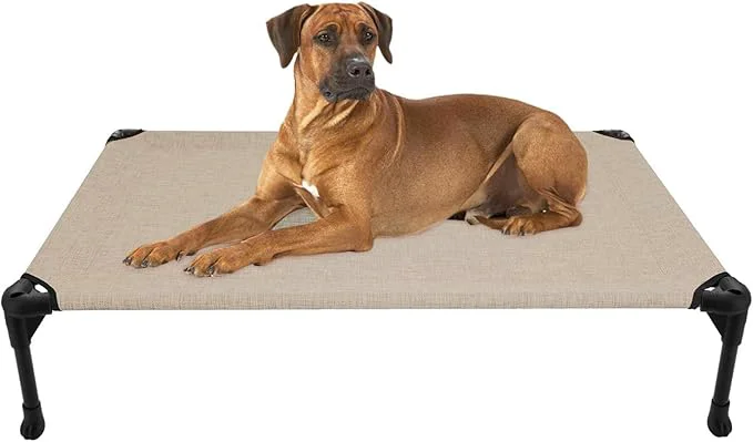 Sustainable Veehoo Outdoor d Dog Bed Large Sized Dogs Extra Large Cooling Raised Dog Cots Beds Training Platform Off Ground Hammock with Breathable Mesh No-Slip Feet 45 x33 Beige CoffeeAbout ThisOverview