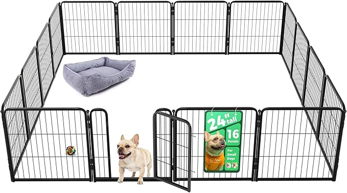 Pure FXW Homeplus Unleashed Indoor Dog Playpen – Stress- and Safe Play Heavy Duty 24 Inch 16 Panels Dog Pen for Puppy and Small Dogs Black│PatentedAbout ThisOverview Easy-to-Use