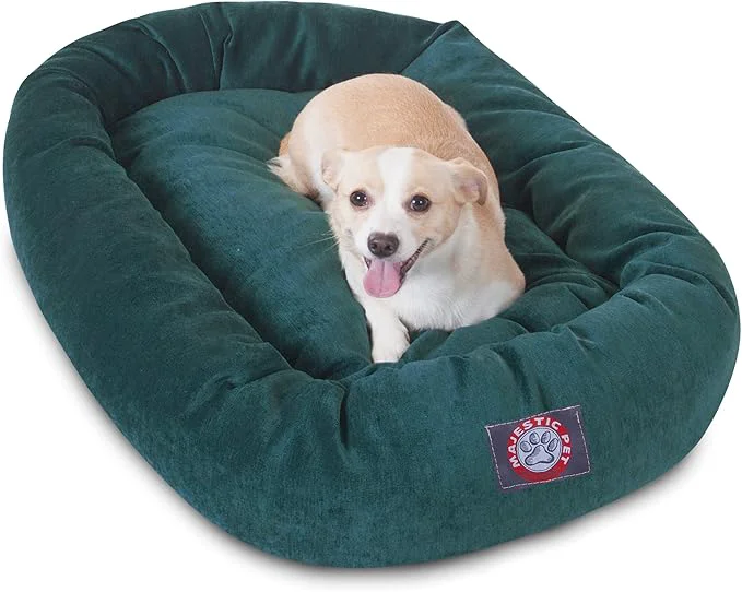 Pure Majestic Pet Villa 32 Inch Shredded Memory Foam Dog Bed for Medium Sized Dog 32x23x7 Inch–Orthopedic Pet Bed – Washable Medium Puppy Mat with Head Support-MarineAbout ThisOverview Authentic