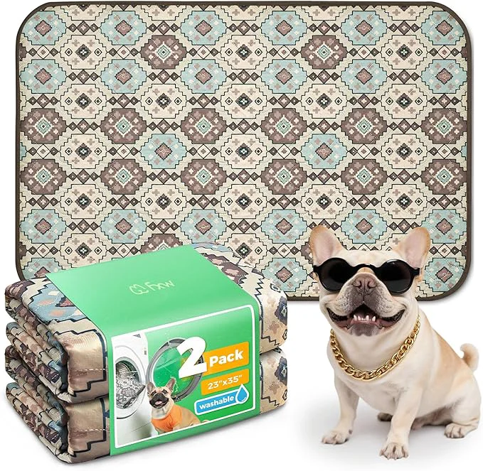 Effective FXW Washable Pee Pads for Dogs Puppy Pads with Super Absorbent Specifically Designed for 36inch Cages 23 x 35 Rectangle Tribal Beige 2 PacksAbout ThisOverview Trusted