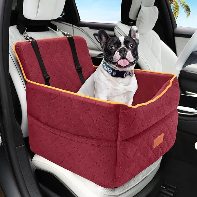 Eco-Friendly Dog Car Seat for Small Medium Dogs Memory Foam Puppy Dog Booster Seat with Thick Cushion for Dogs Under 35lbs Detachable Washable Pet Car Seat Travel Bed with Storage Pockets 2 Safety BeltsAbout ThisOverview Recyclable