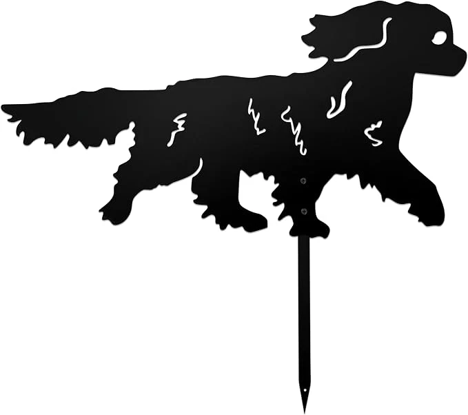 Optimized Running Cavalier King Charles Spaniel Garden Statue Gift – Rustproof Metal Fine