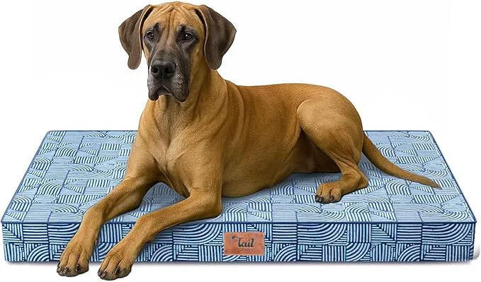 Consistent Outdoor Extra Large Dog Bed Jumbo Waterproof Dog Bed for Large Dogs Orthopedic Egg Crate Foam Pet Mat with Removable Oxford Cooling Cover White BlueAbout ThisOverview Pure