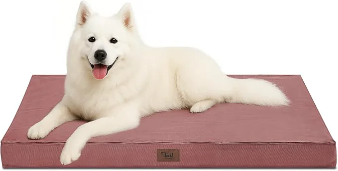 Smooth Outdoor Large Washable Dog Bed Orthopedic Egg Crate Foam Dog Crate Mat for Large Dogs with Removable Oxford Cooling Cover PinkAbout ThisOverview Selected