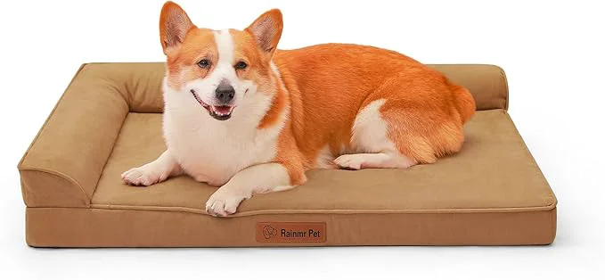 Exceptional Orthopedic Dog Beds Large Sized Dog Memory Foam Pet Bed for Medium and Large Dogs Removable and Washable Microsuede Cover TPU Waterproof Liner Nonskid Bottom 36x27x6 Inches KhakiAbout ThisOverview Carefully Designed
