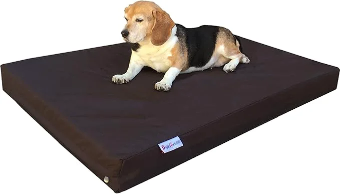 Enhanced Dogbed4less Orthopedic Dog Bed with Memory Foam for Medium Large Pet Waterproof Liner with Strong Ballistic Nylon Brown External Cover 41X27X4 Inch Fit 42X28 CrateAbout ThisOverview Reliable