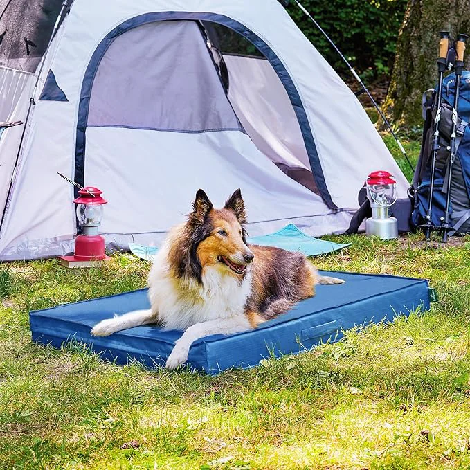 Casual FurHaven Cooling Dog Bed – XL Foam Mattress for Joint Pain Relief Waterproof Liner Removable Washable Cover Durable for Outdoor Use Deluxe Grid Indoor Outdoor Bed – Blue JumboOverview Contemporary