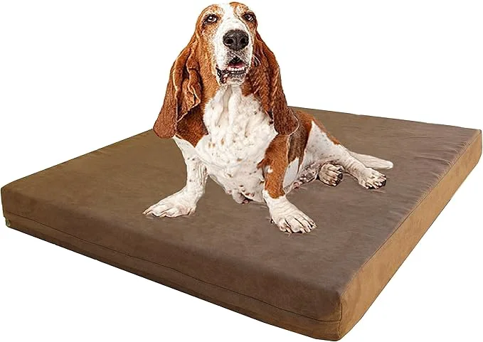 Elegant Dogbed4less Extra Large Orthopedic Dog Bed with Human Grade Gel Infused Memory Foam and Waterproof Liner Durable Microsuede Brown Cover 47X29X4 Inch Fit 48X30 XL CrateAbout ThisOverview Solid