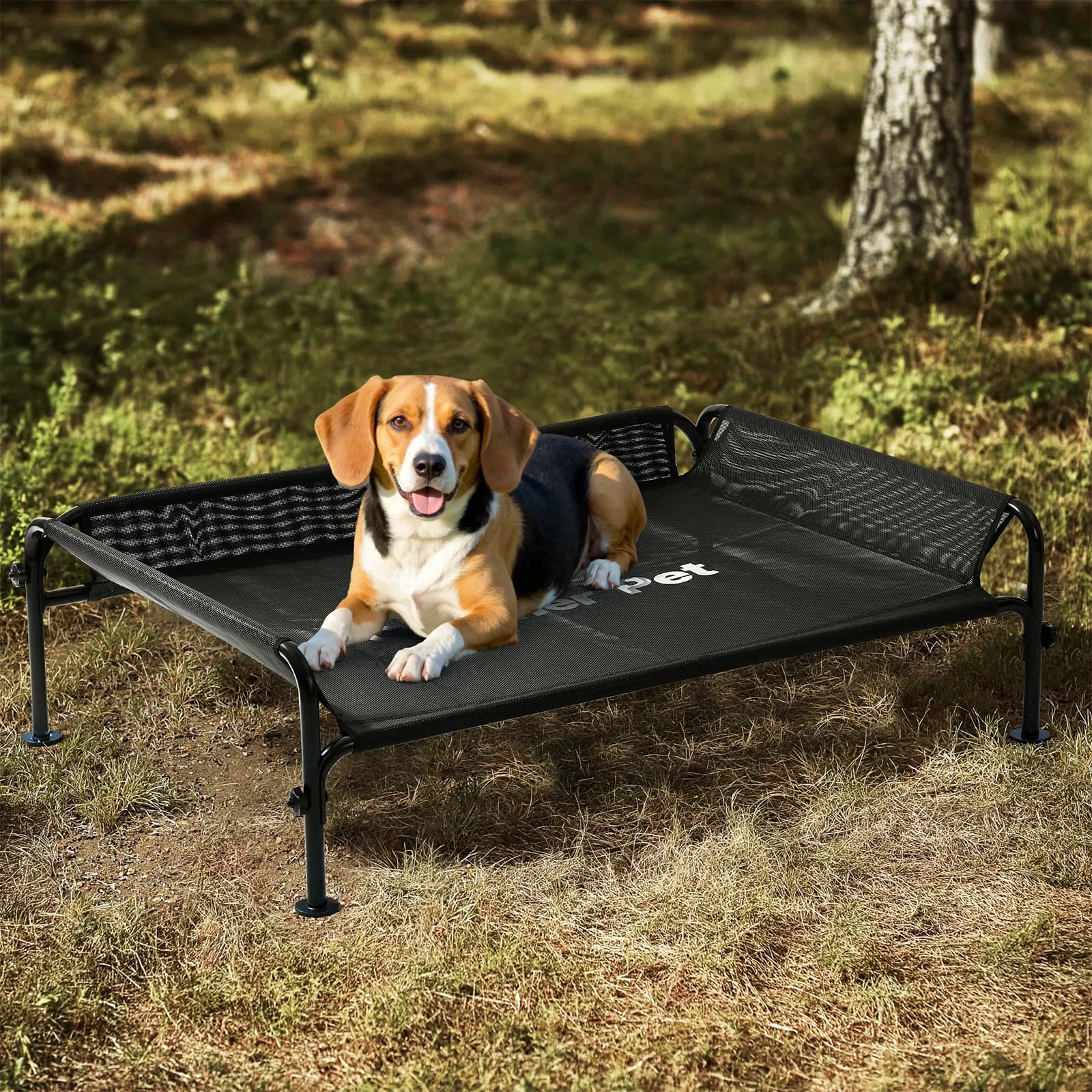 Professional Gardner Pet d Outdoor Dog Bed – 42-Inch Waterproof Raised Cot with 3-Sided Guardrail Environmentally Friendly