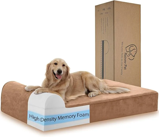 Expertly Made Orthopedic Dog Beds for Large Dogs 7 Memory Foam Dog Beds with Waterproof Liner Chew Proof Microsuede Cover Removable and Washable Nonskid Bottom 60 x48 x7 XXL KhakiAbout ThisOverview Unique