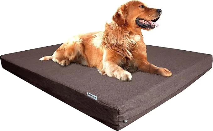 Smart Dogbed4less Extra Large Orthopedic Waterproof Durable Dog Bed for Medium to Large Dogs with Cool Memory Foam Pad Denim in Brown Fit 48X30 CrateAbout ThisOverview Proven