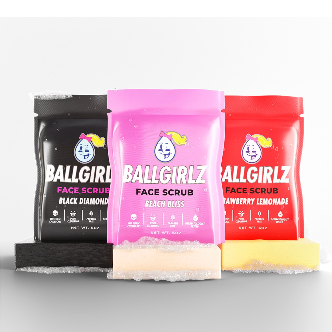 Natural Ballgirlz Face Scrub 3 Pack Artisan