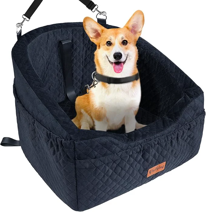Professional Vivifying Dog Car Seat for Small Medium Dogs Detachable Washable Booster Seat for Pets Up to 30lbs Travel Bed with Storage Pockets and Safety Belt – BlackAbout ThisOverview Organic