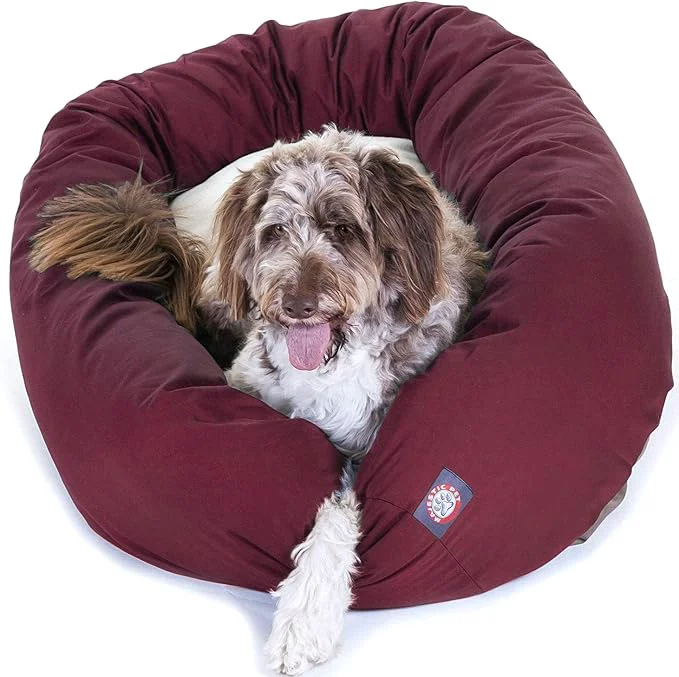 Proven 52 inch Burgundy Sherpa Bagel Dog Bed By Majestic Pet ProductsAbout ThisOverview Natural