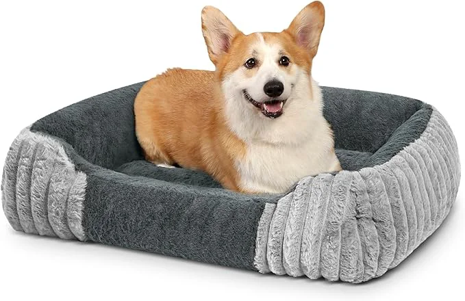 Dependable Dog Beds for Medium Dogs 32×24 Inch Comfort-Sided Orthopedic Dog Bed Couch with Breathable Shredded Memory Foam Faux Rabbit Fur Pet Bed Non-Detachable Non-Slip Machine WashableAbout ThisOverview Solid