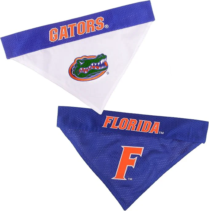 Flexible Pets First Collegiate Pet Accessories Reversible Bandana Florida Gators Size User-Friendly