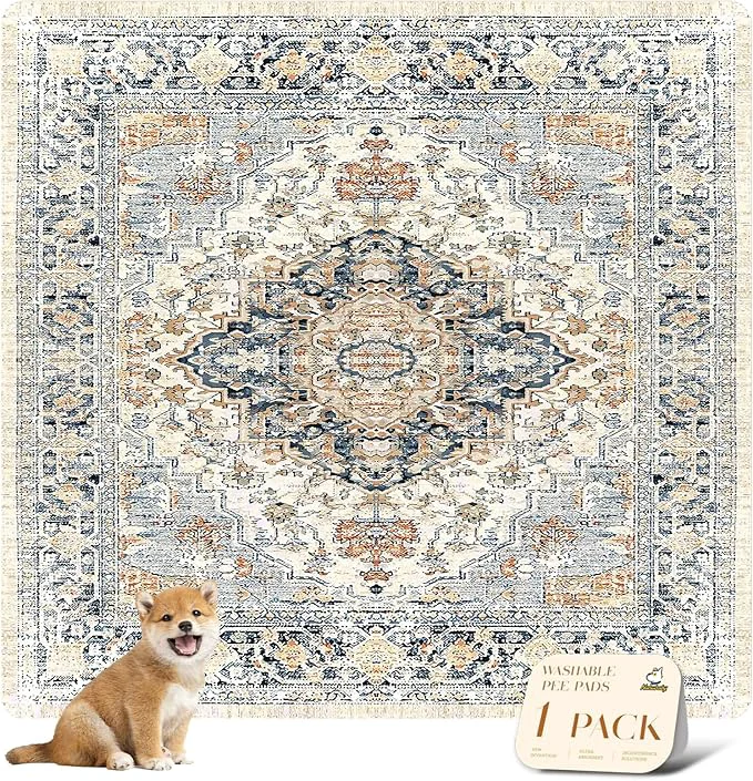Elite nunubaby Washable Pee Pads for Dogs Stylish Non-Slip and Leak-Proof Pee Pads. Reusable Potty Pads for Dogs for Crates and Floors. Beige Multi 72 x72 About ThisOverview Durable